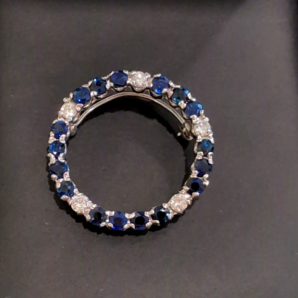 SOLD Estate Sapphire and Diamond Pendant